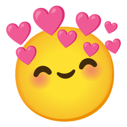 smiling face with smiling eyes and heart with arrow