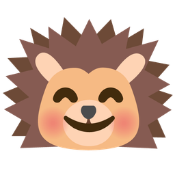 smiling face with smiling eyes and hedgehog