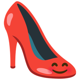 smiling face with smiling eyes and high-heeled shoe