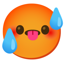 smiling face with smiling eyes and hot face