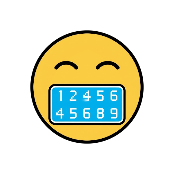 Smiling face with smiling eyes and Input numbers
