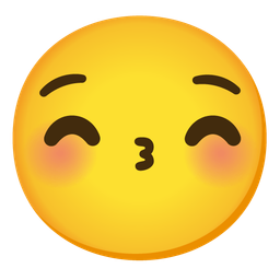 Smiling face with smiling eyes and Kissing face with closed eyes