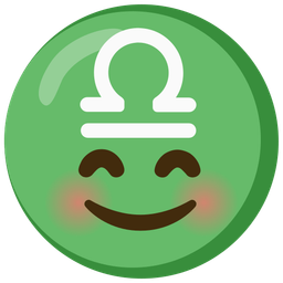 smiling face with smiling eyes and Libra