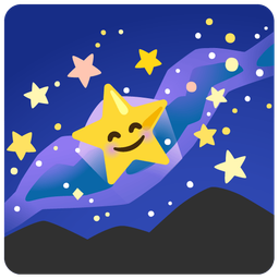 smiling face with smiling eyes and milky way