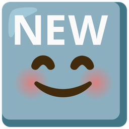 smiling face with smiling eyes and NEW button