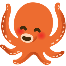 smiling face with smiling eyes and octopus