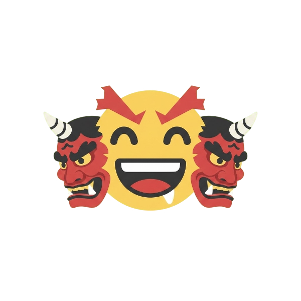 Smiling face with smiling eyes and Ogre