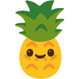 smiling face with smiling eyes and pineapple