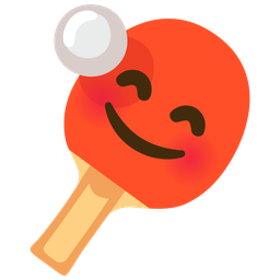 smiling face with smiling eyes and ping pong