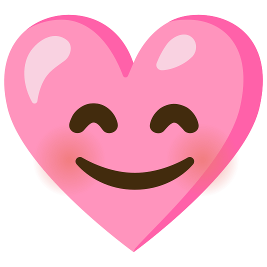 Smiling face with smiling eyes and Pink heart
