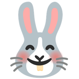 smiling face with smiling eyes and rabbit face