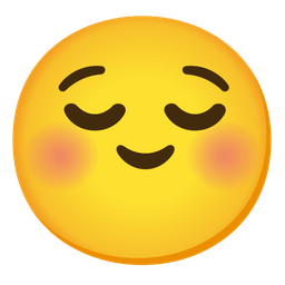 smiling face with smiling eyes and relieved face