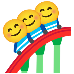 smiling face with smiling eyes and roller coaster