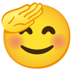 smiling face with smiling eyes and saluting face