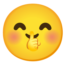 smiling face with smiling eyes and shushing face