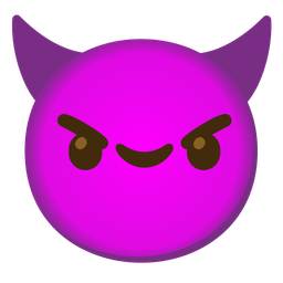 smiling face with smiling eyes and smiling face with horns