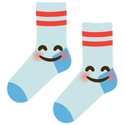 smiling face with smiling eyes and socks