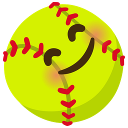 smiling face with smiling eyes and softball