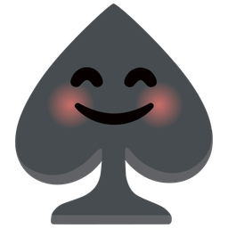 smiling face with smiling eyes and spade suit