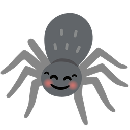 smiling face with smiling eyes and spider
