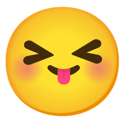 Smiling face with smiling eyes and Squinting face with tongue