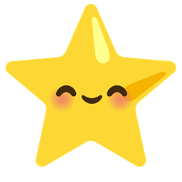 smiling face with smiling eyes and star