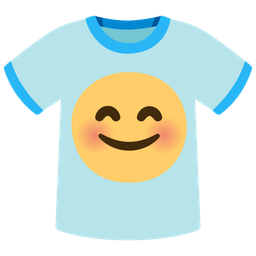 smiling face with smiling eyes and t-shirt