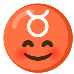 smiling face with smiling eyes and Taurus