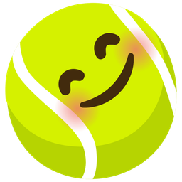 smiling face with smiling eyes and tennis