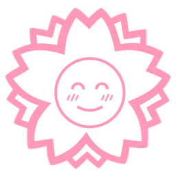 smiling face with smiling eyes and white flower
