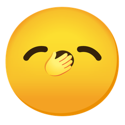 smiling face with smiling eyes and yawning face