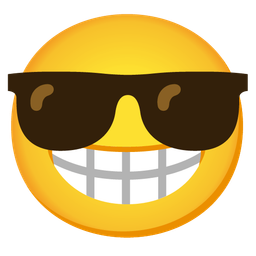 Smiling face with sunglasses and Beaming face with smiling eyes