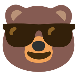 Smiling face with sunglasses and Bear