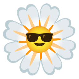Smiling face with sunglasses and Blossom