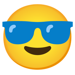 Smiling face with sunglasses and Blue heart