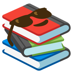 Smiling face with sunglasses and Books