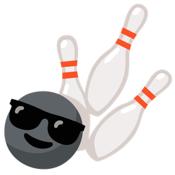 Smiling face with sunglasses and Bowling