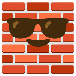 Smiling face with sunglasses and Brick