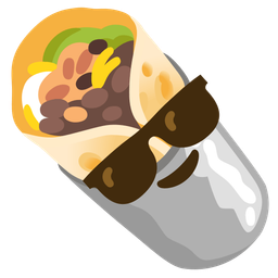 Smiling face with sunglasses and Burrito