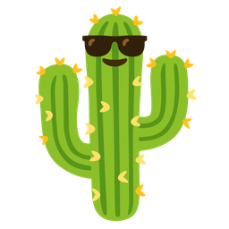 Smiling face with sunglasses and Cactus