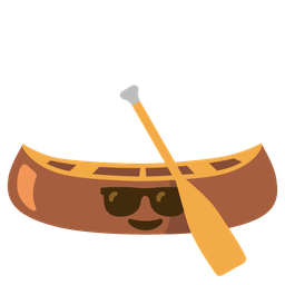 Smiling face with sunglasses and Canoe