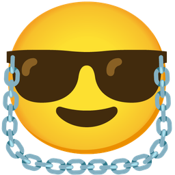 Smiling face with sunglasses and Chains