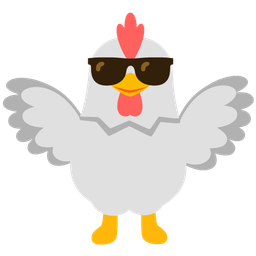 Smiling face with sunglasses and Chicken