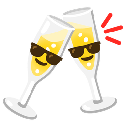 Smiling face with sunglasses and Clinking glasses