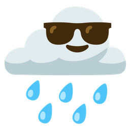 Smiling face with sunglasses and Cloud with rain