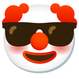 Smiling face with sunglasses and Clown face