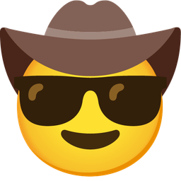 Smiling face with sunglasses and Cowboy hat face