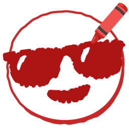 Smiling face with sunglasses and Crayon