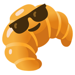 Smiling face with sunglasses and Croissant