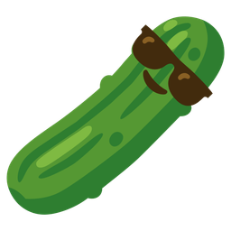 Smiling face with sunglasses and Cucumber